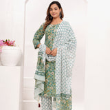 Shades of Green Hand Block Printed Suit Set