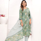 Shades of Green Hand Block Printed Suit Set