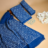 Hand Block Printed Cotton Suit With Mulmul Cotton Dupatta