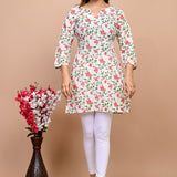 Jaipuri Pretty Pink 100% Cotton Short Kurti