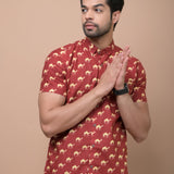 Red Camel Printed 100% Cotton Shirt