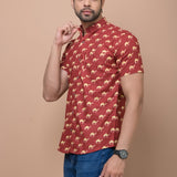 Red Camel Printed 100% Cotton Shirt