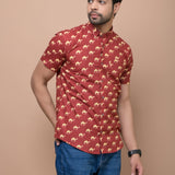 Red Camel Printed 100% Cotton Shirt