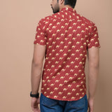 Red Camel Printed 100% Cotton Shirt