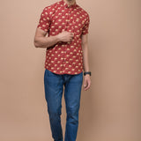 Red Camel Printed 100% Cotton Shirt