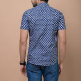 Blue Butti Printed 100% Cotton Shirt