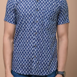 Blue Butti Printed 100% Cotton Shirt