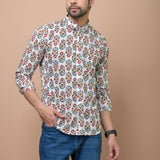 Flowral Mid Butti Printed 100% Cotton Shirt