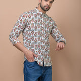 Flowral Mid Butti Printed 100% Cotton Shirt