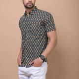 Black Multi Printed 100% Cotton Shirt