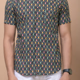 Black Multi Printed 100% Cotton Shirt