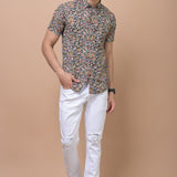 Black Multi Paisley Printed 100% Cotton Shirt