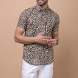 Black Multi Paisley Printed 100% Cotton Shirt