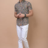 Black Multi Paisley Printed 100% Cotton Shirt