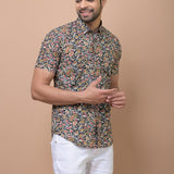 Black Multi Paisley Printed 100% Cotton Shirt