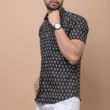 Black Butti 100% cotton Printed Half Sleeves shirt