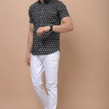 Black Butti 100% cotton Printed Half Sleeves shirt