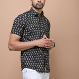 Black Butti 100% cotton Printed Half Sleeves shirt