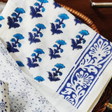 Hand Block Printed Cotton Suit With Chiffon Dupatta