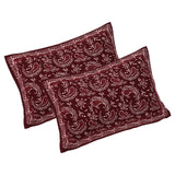 Paisley Jaal Maroon King Size 100% Cotton Bedsheets