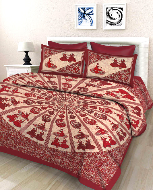 Dancing Dolls King Size 100% Cotton Bedsheets