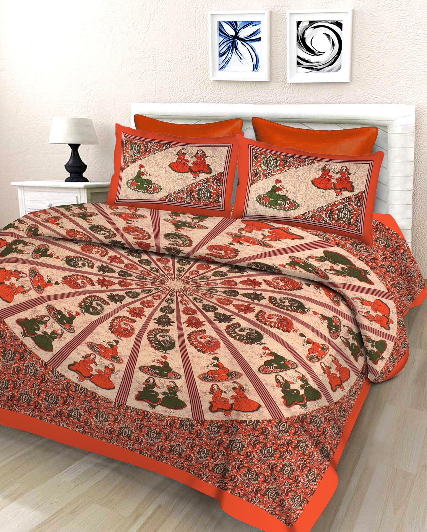 Dancing Dolls King Size 100% Cotton Bedsheets