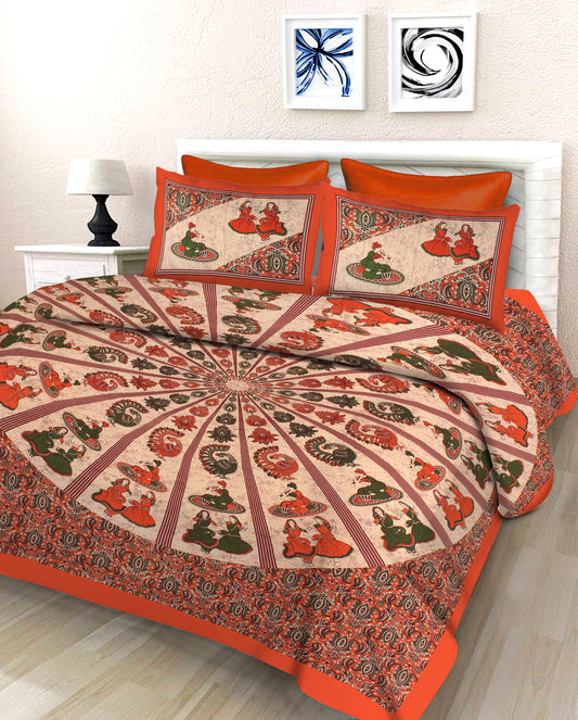 Dancing Dolls King Size 100% Cotton Bedsheets
