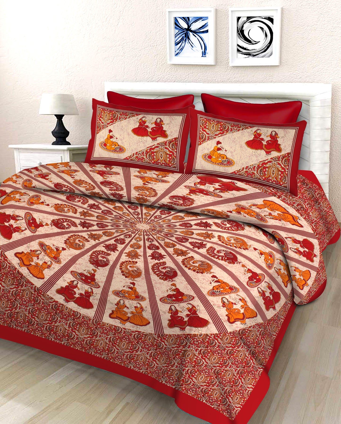 Dancing Dolls King Size 100% Cotton Bedsheets