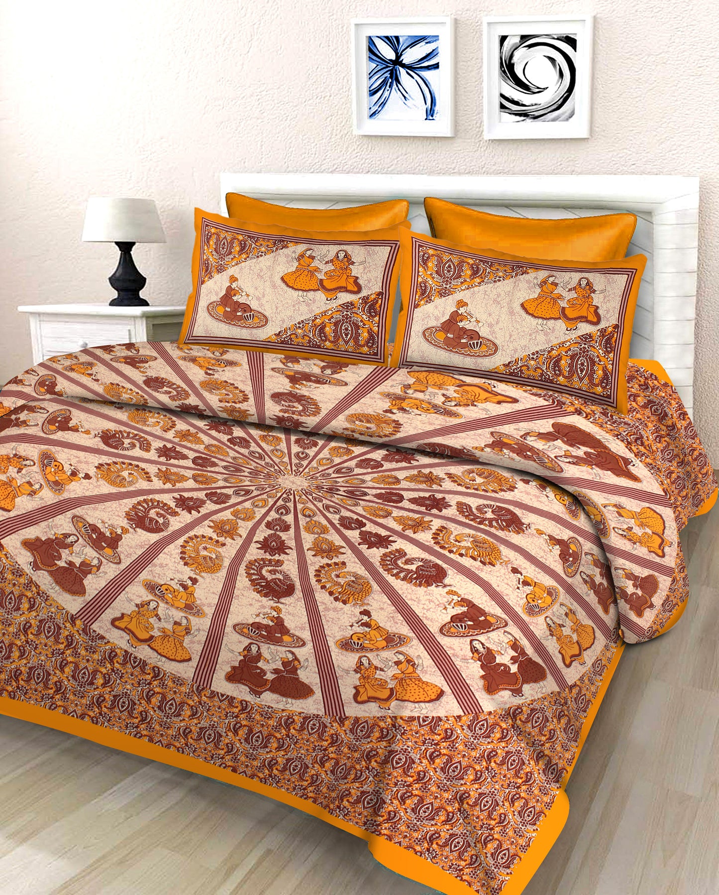 Dancing Dolls King Size 100% Cotton Bedsheets