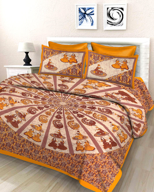 Dancing Dolls King Size 100% Cotton Bedsheets